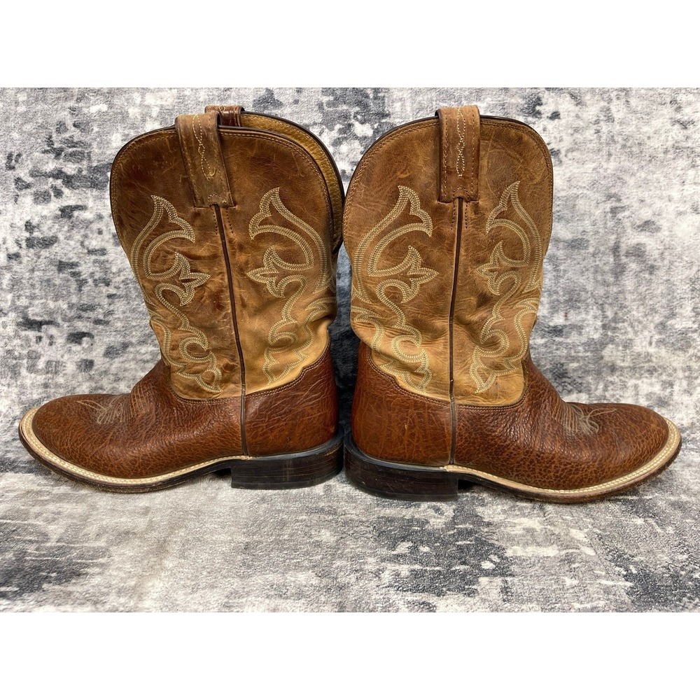 Tony Lama Men's Boots 9.5 Patron Saddle Ostrich Walnut Tundra Western Cowboy